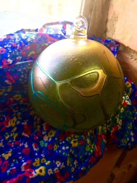 Bohemian Glass Ball - yellow