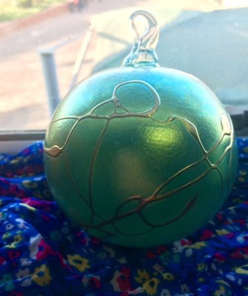 Bohemian Glass ball - Blue