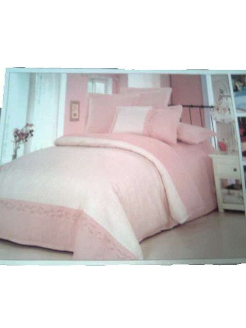 Elegant queen 6 imported Embroidered Polycotton embossed bed spead and Duvet Set
