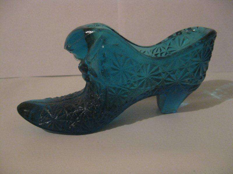 Blue glass shoe