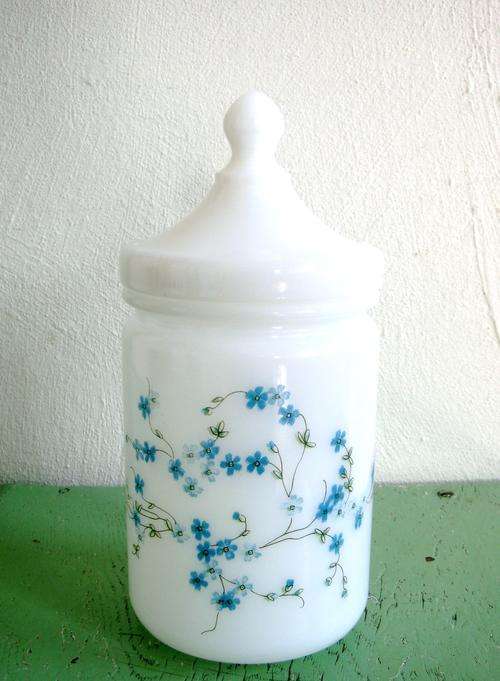 Vintage milk glass jar