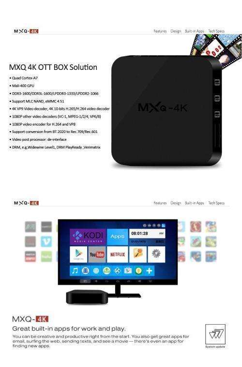MXQ-4K Android 5.1 Quad Core Smart TV Box & Wireless Keyboard