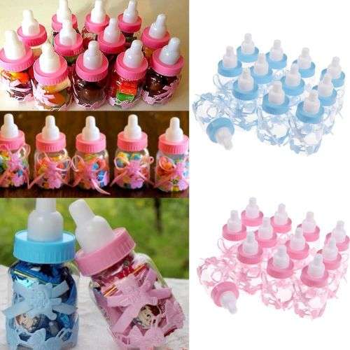 Fillable Bottles Baby Shower Christening Favor Table Party Decor Girls/Boy