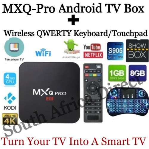 Android Smart TV Box Combo (With Wireless Qwerty Keyboard) - Turn Your TV Into A Smart TV