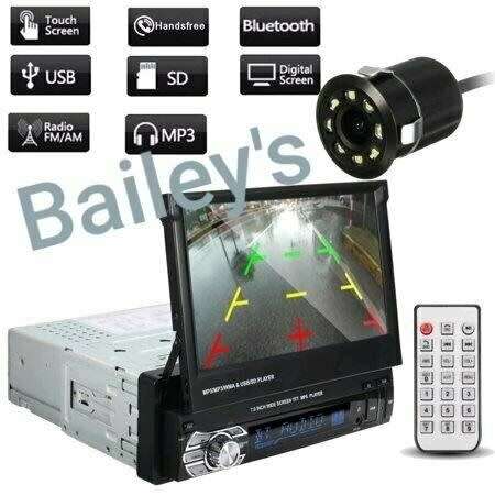 1 DIN Mp5 With 7 Flip Touch Screen And Reverse Camera