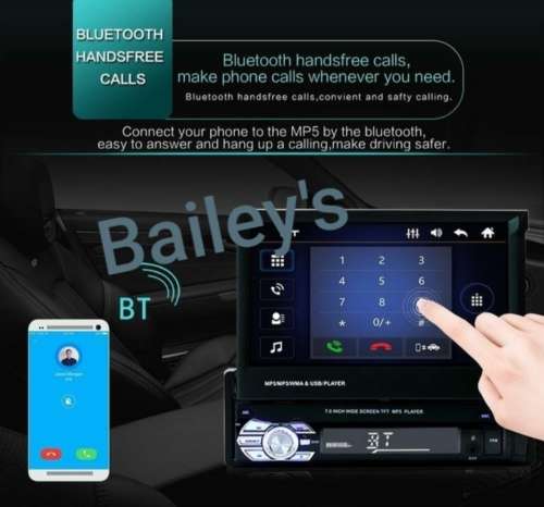 1 DIN Mp5 With 7 Flip Touch Screen And Reverse Camera
