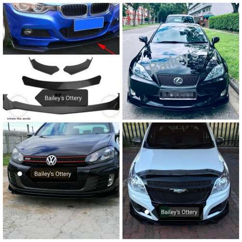 Gloss Black Agressive Universal Car Front Bumper Lip, Spoiler