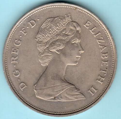 1980 UK 25 new pence (crown sized coin)