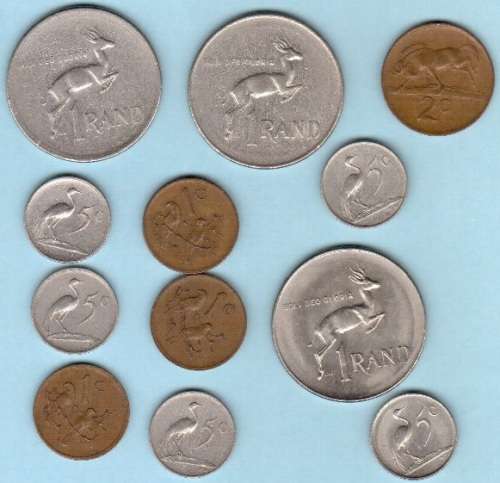1977 RSA coin set - includes three R1 coins