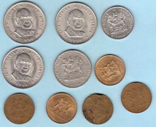 1990 RSA coin set - includes three R1 coins