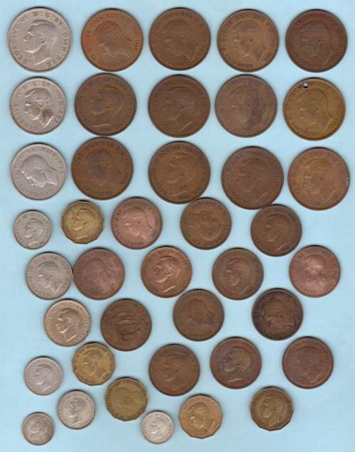 Great Britain King George VI set of coins * includes 3 silver coins