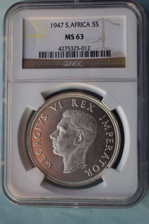 1947 SAU crown (5 shillings) * NGC MS63