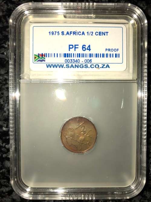 1975 RSA 1/2 cent (half cent) * only 18,000 proofs minted