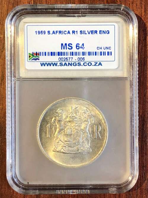 1969 RSA R1 (1 rand) * English * MS64 * silver