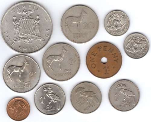 Set of Zambian coins * including scarce crown