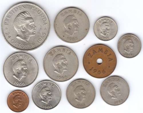 Set of Zambian coins * including scarce crown