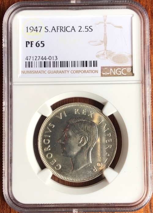 1947 SAU half crown (2 1/2 shillings) * NGC PF65