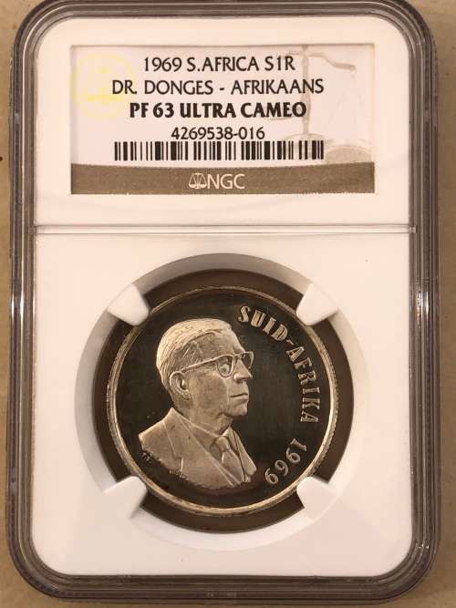 1969 RSA R1 (1 rand) * Afrikaans * NGC PF63 Ultra Cameo * PRICE REDUCED