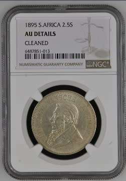 1895 ZAR 2 ½ shillings (half crown) NGC AU Detail