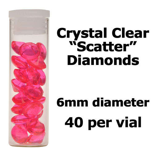 Edible diamonds for cake decorating - 6mm "Scatter" - Cerise