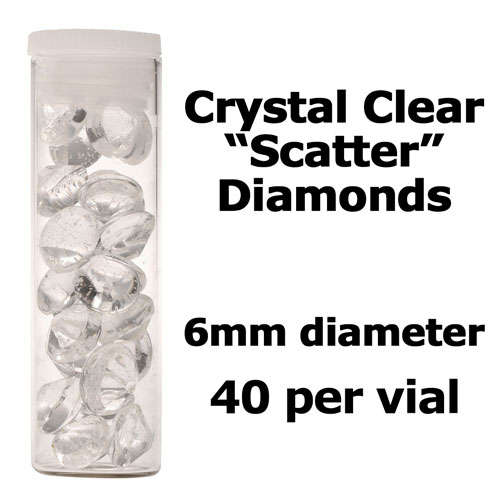 Edible diamonds for cake decorating - 6mm "Scatter" - Crystal Clear