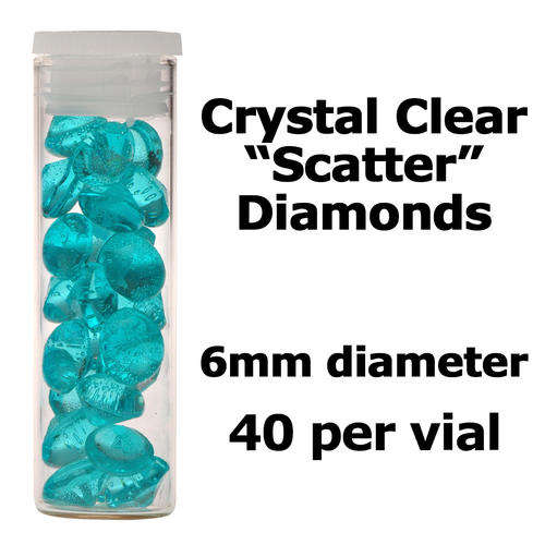 Edible diamonds for cake decorating - 6mm "Scatter" - Turquoise