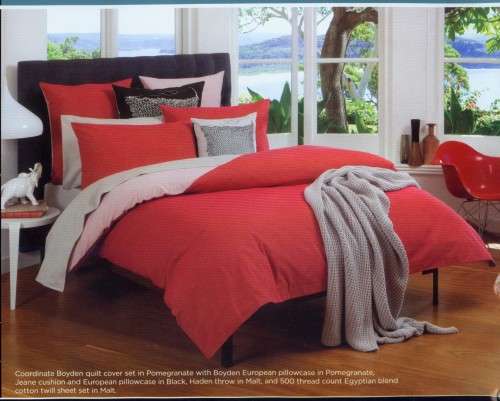 Cotton Boutique  Boyden Egyptian  Cotton Jacquard Material (Red) Duvet Cover Set (Double Sized)