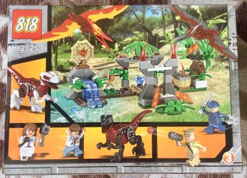Building Blocks Set of 4 Combination / Dinosaur World : Total 206 Pieces (No's 82025 : 1, 2, 3 & 4)
