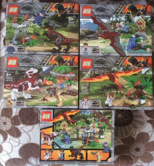 Building Blocks Set of 4 Combination / Dinosaur World : Total 206 Pieces (No's 82025 : 1, 2, 3 & 4)