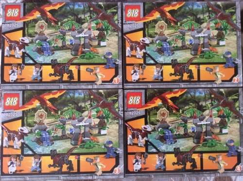 Building Blocks Set of 4 Combination / Dinosaur World : Total 206 Pieces (No's 82025 : 1, 2, 3 & 4)