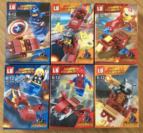 Building Blocks for Kids : Super Heroes - 6 Pack ''SPECIAL" - 175 Piece Total (No LB394)