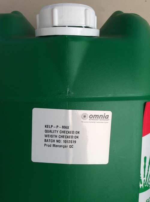 KELP-P-MAX : 5 Liters of Ascophyllum nodosum Kelp Extract that provides 1,250 Liters of Plant food