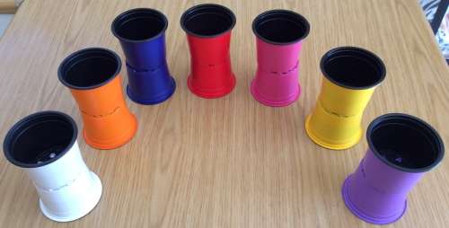 Coloured Plant Pots - Desch Co-ex Colour Pots - 9cm (Colour - WHITE) on the outside and Black inside