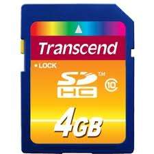 Transcend High Performance Secure Digital HC Class 10 Flash Memory-4GB-TS4GSDHC10