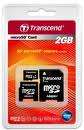 Transcend Ultra Performance MicroSD Flash Memory 2GB-miniSD&normal SD Adapter TS2GUSD-2