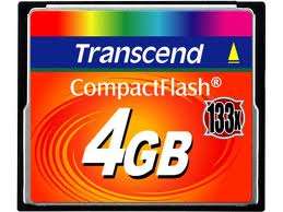 Transcend Ultra Performance Compact Flash Card 4GB -133x Speed  TS4GCF133