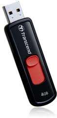 Transcend JetFlash500 USB 2.0 Compliant Flash Drive 4GB Black & Red , USB Boot TS4GJF500