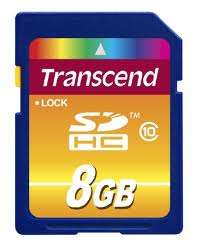 Transcend High Performance Secure Digital HC Class 10 Flash Memory -8GB SD TS8GSDHC10