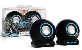 Canyon speaker - (Stereo, 6W, 100Hz - 20kHz, USB) , round, Black & Blue  CNR-SP20BBL