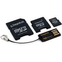 Kingston Flash MicroSD memory 2GB with SD adapter, Mini SD adapter & USB reader. MBLYG2_2GB