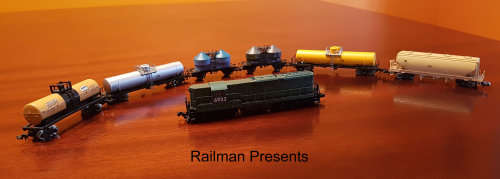 Job Lot - N Gauge 6 Axle Diesel Loco (Life Like) Plus 6 x Mixed Traffic Wagons