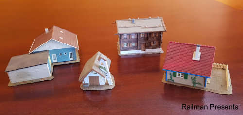 4 x Model House & Shop - N Gauge - (Job Lot)