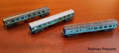 3 x Lima Coaches fro Re-Paint - N Gauge (Job Lot)