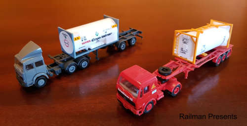 2 x Container Tank Trucks - HO Scale (Job Lot)