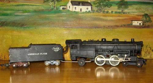 Original AC Gilbert "American Flyer" - Atlantic 4-4-2 Steam Loco and Tender - S gauge