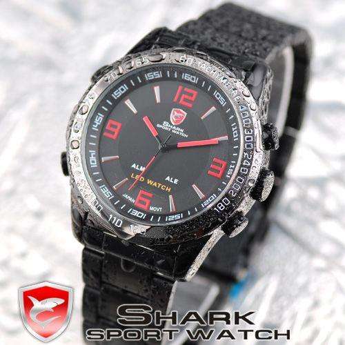 INTRODUCING SHARK  "BLACK ICE"  LED WATCH.  LOADS OF FUNCTIONS.  LIMITED EDITION