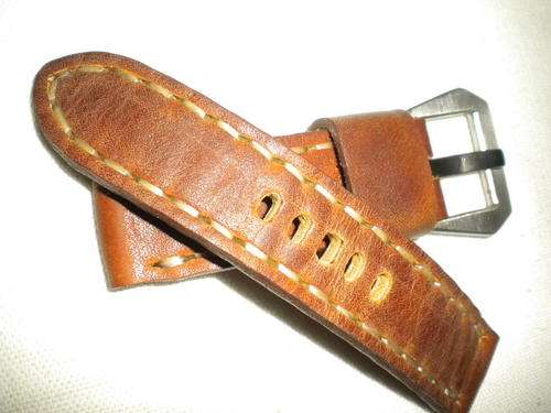 HAND STITCHED 24/24  120/75 Leather Replacement Watch Strap, ANTIQUE BROWN!! (strap only)