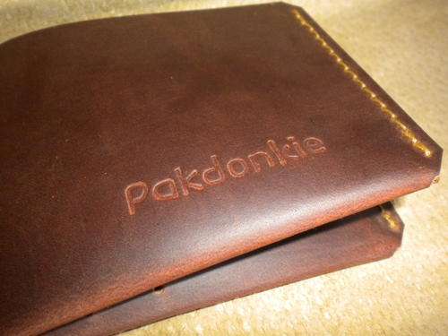 HANDMADE Travel Light Wallet for cash, cards and coins., DARK VINTAGE Leather!