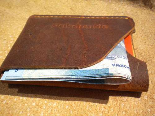 HANDMADE BasicFold Card holder, DARK VINTAGE  Leather