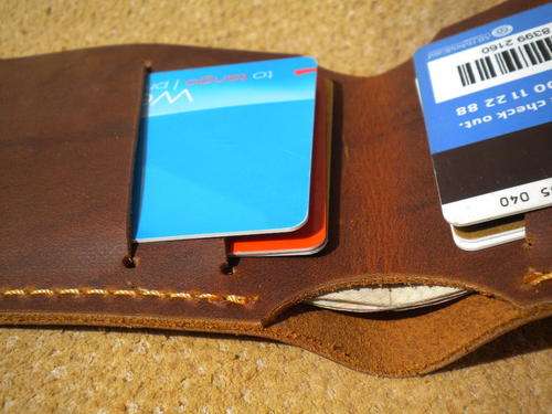 MENS Travel Light Wallet for cash and cards, DARK VINTAGE! Full Grain Leather! Made By Hand!